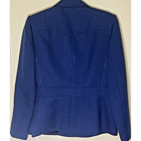 Le Suit Essential Women's Blazer Sz 6 Blue Tweed Three-Button Jacket - Picture 3 of 8